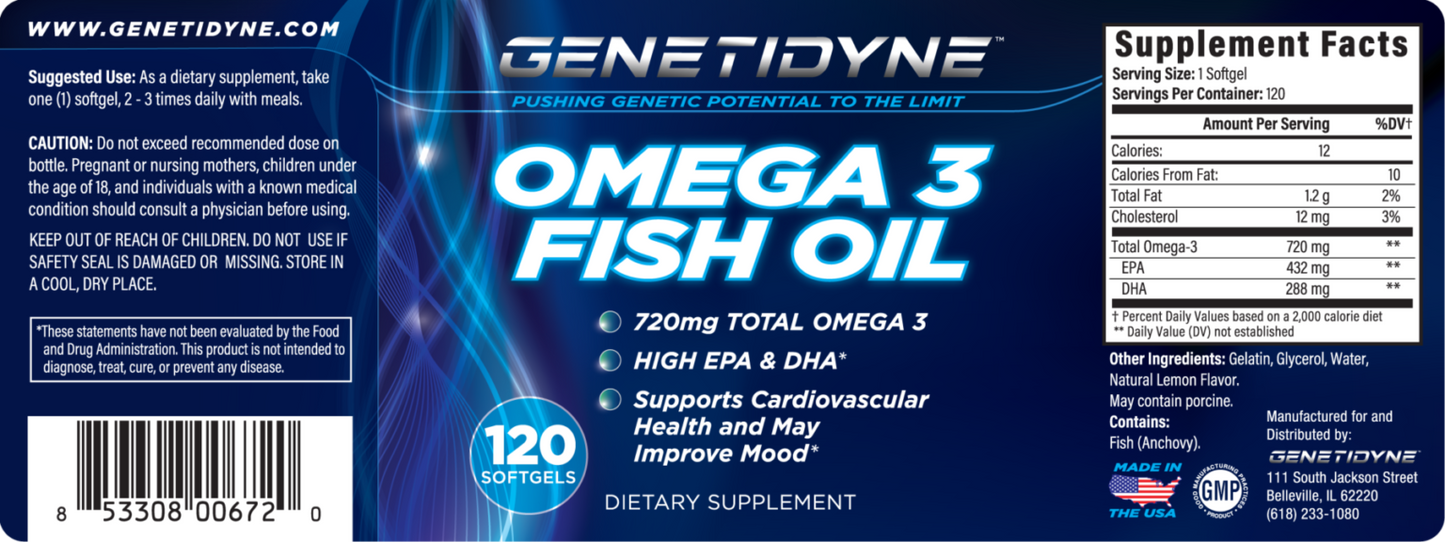 Premium Omega 3 Fish Oil -120 Softgel